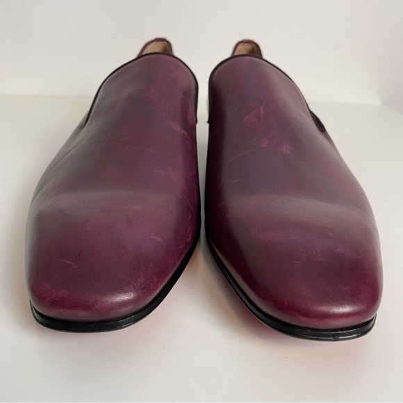 Christian Louboutin Dandelion Leather Loafers Mens 45 Maroon Burgundy - Picture 4 of 12